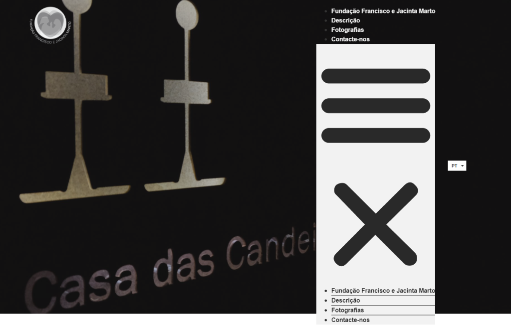 Exemplo de um menu desconfigurado